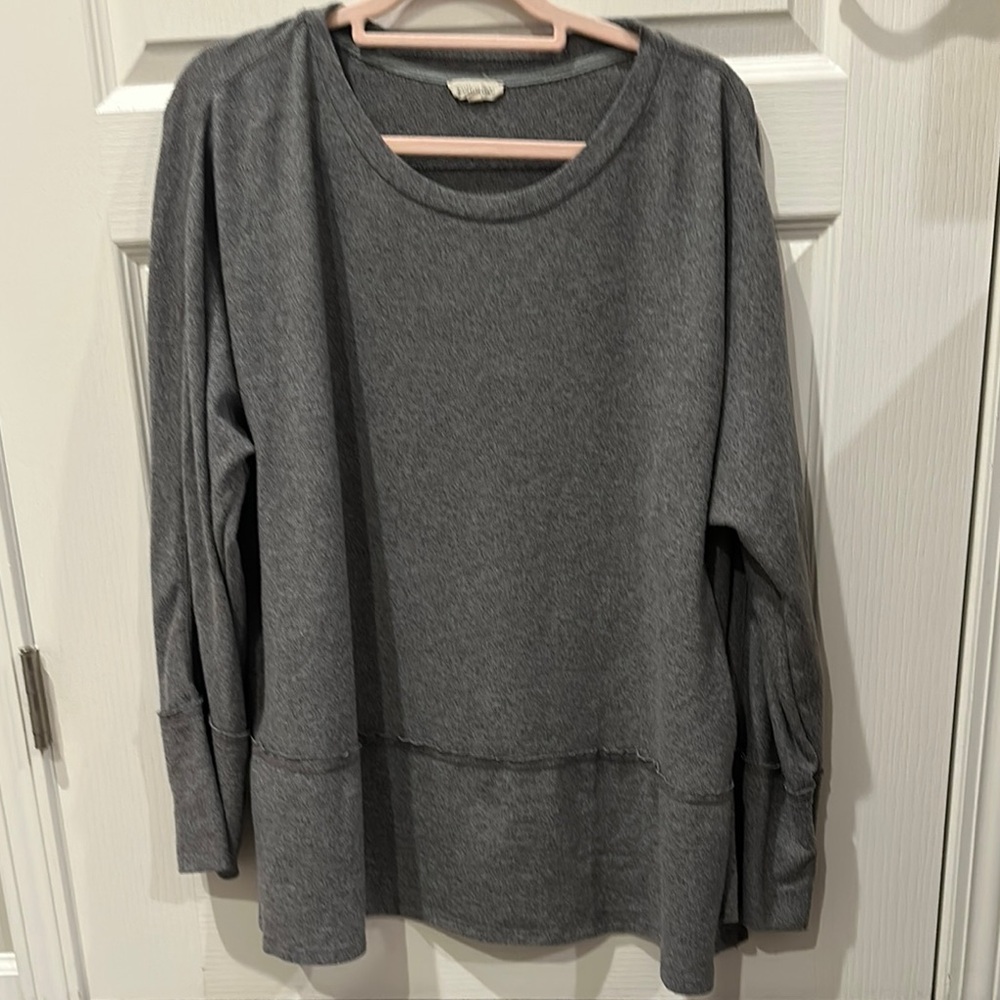 Cotton Blue long sleeve tunic with exposed seams
